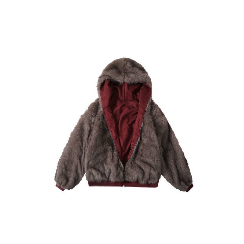 Omirad Reversible Faux Fur Hooded Jacket | Two Looks in One