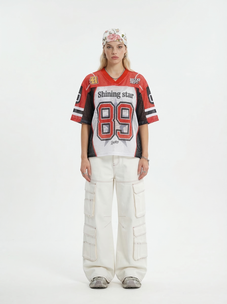 Shining Star 89 Mesh Football Jersey T-Shirt | Streetwear