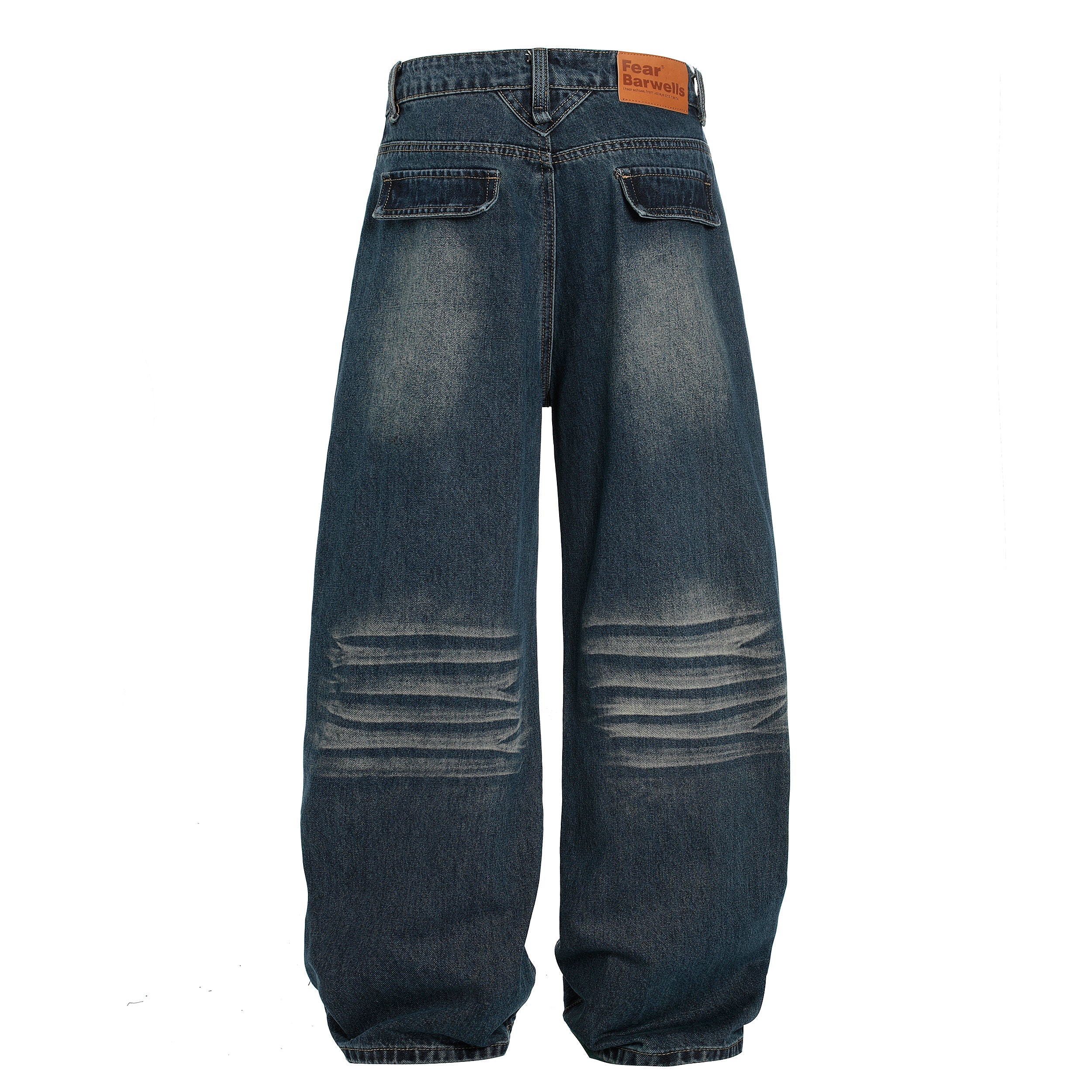 Vintage Whisker Wide-Leg Jeans | Double-Button Oversized Denim