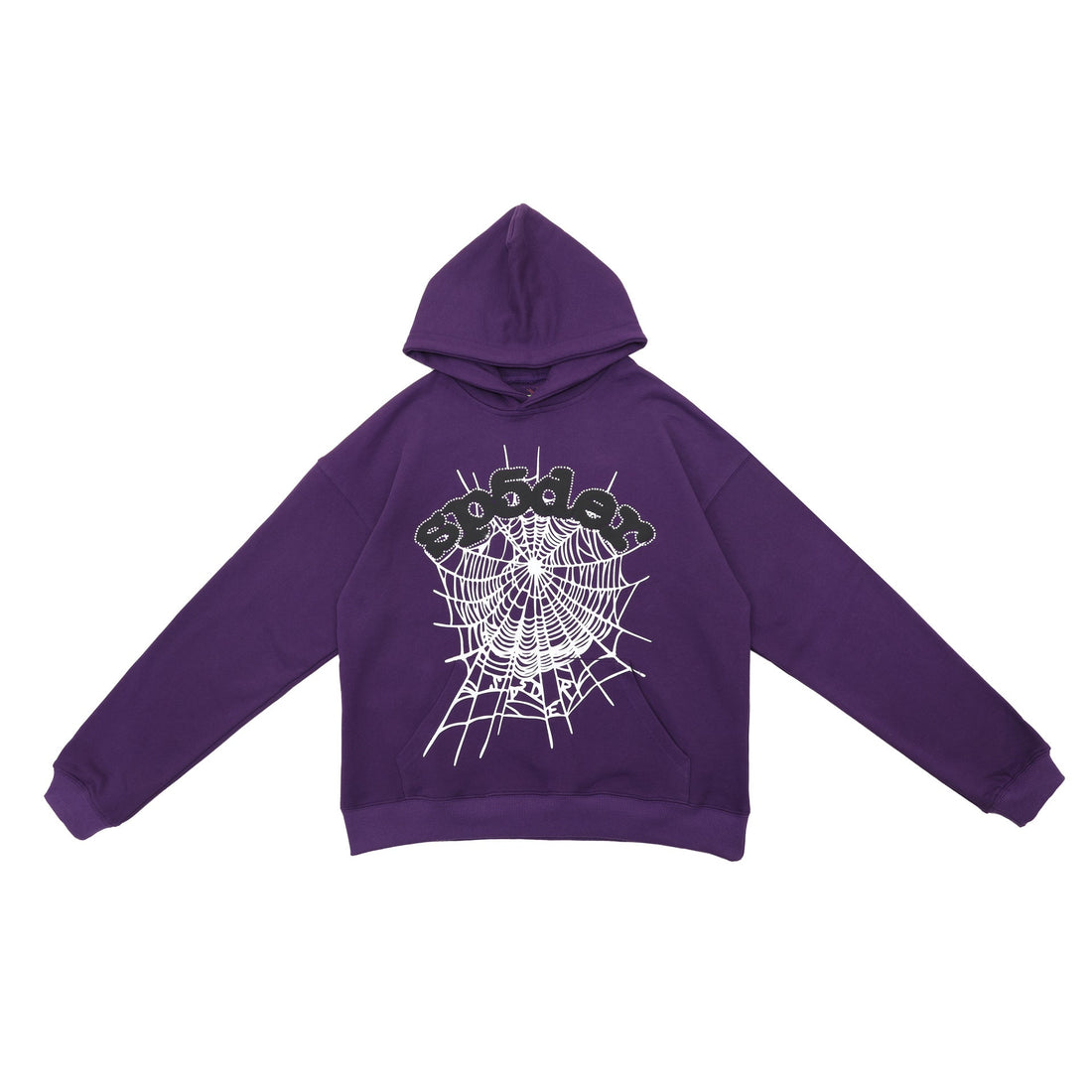 Bold Purple Sp5der Hoodie - Eye - Catching Web Print Hooded Sweatshirt - Seakoff