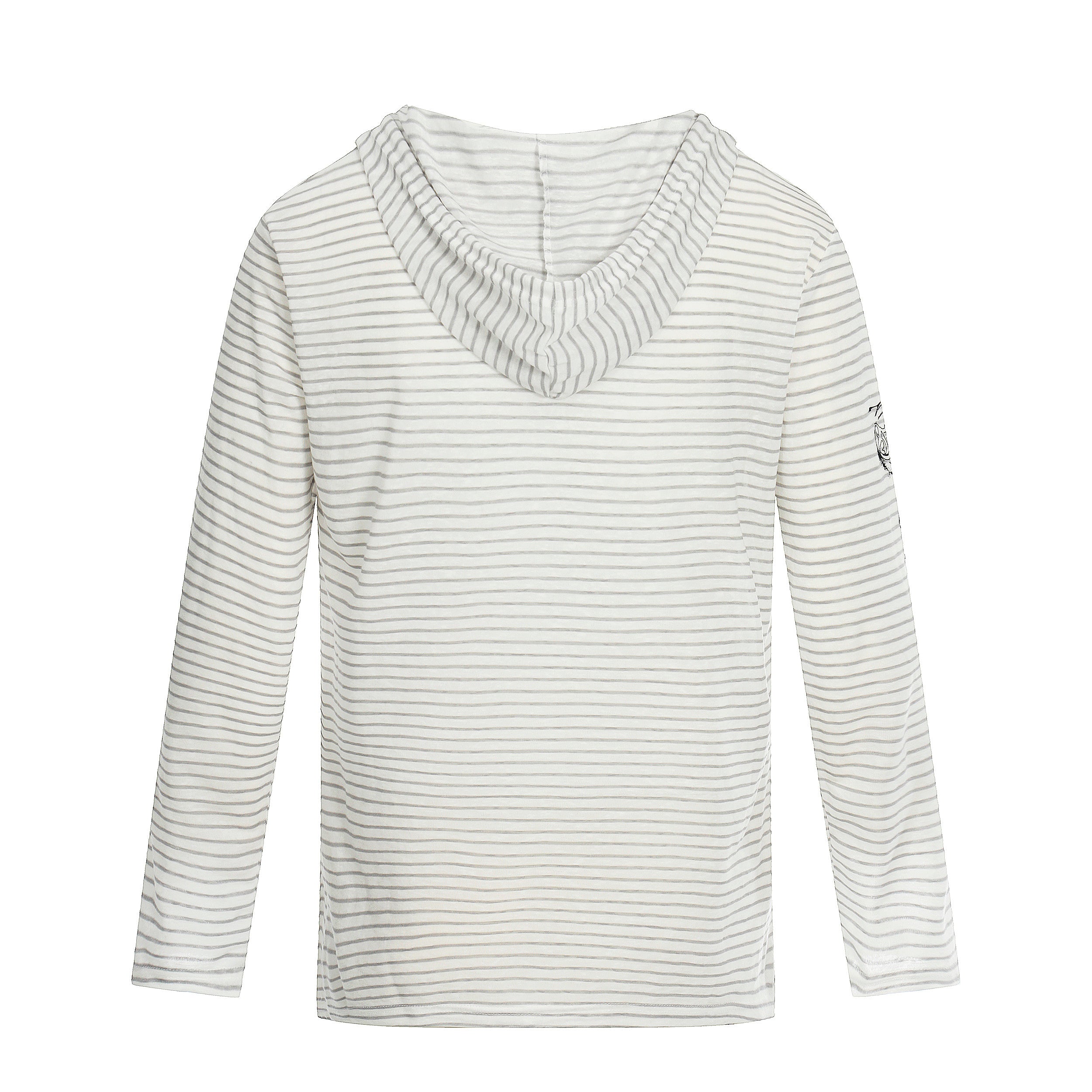 Striped Graphic Hoodie Long Sleeve Tee | Vintage Street Style