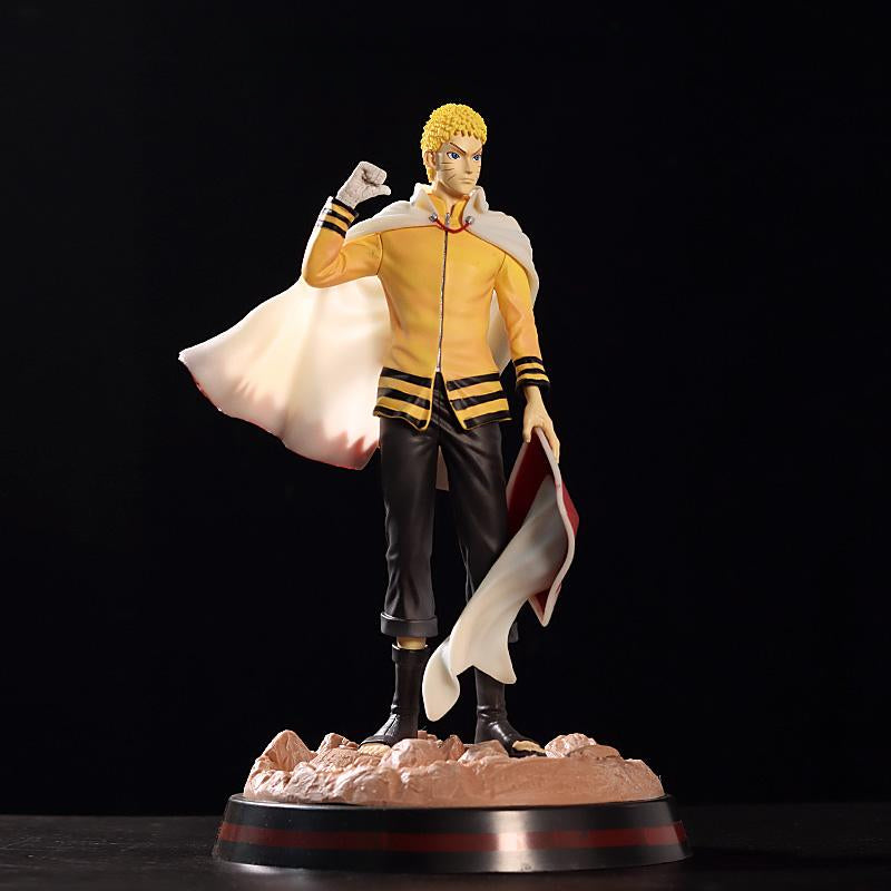 Séptimo Hokage Naruto Uzumaki Figura de acción - 28 cm Edición de colección | Pose dinámica con capa de hokage y bandera