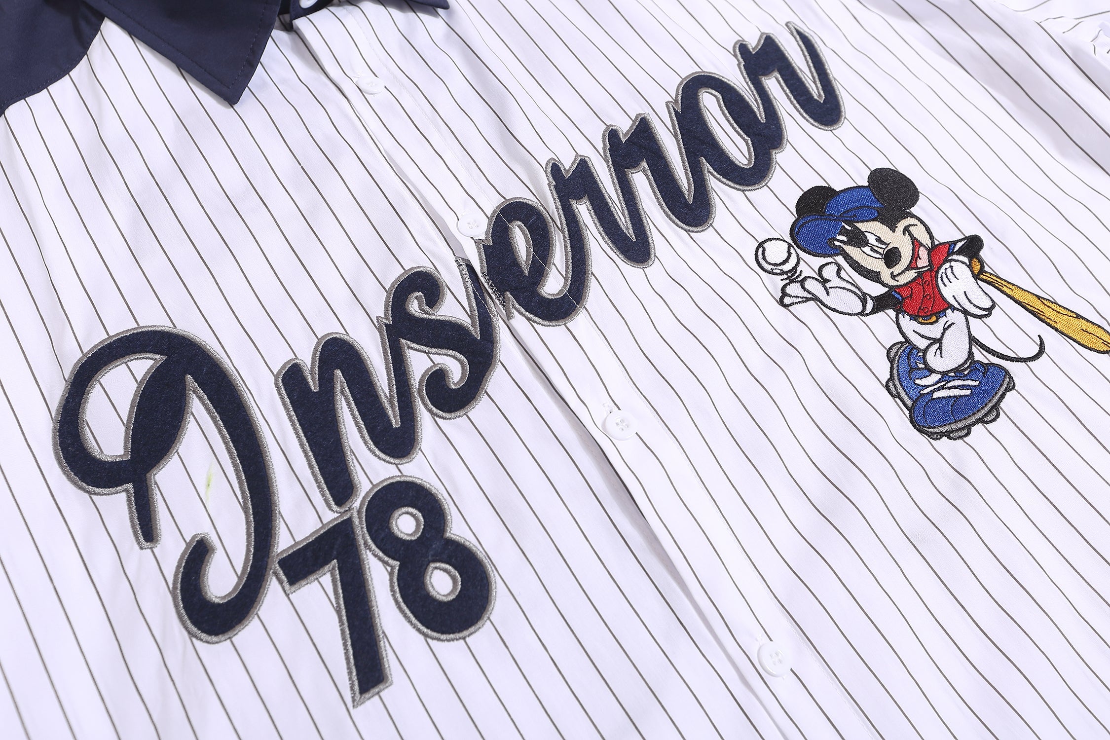 Mickey Mouse Baseball Jersey Shirt | Pinstripe Streetwear