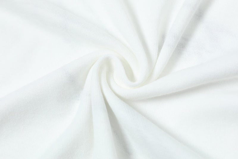 White cotton fabric texture with soft folded drape for Seakoff Signature Print Graphic Tee