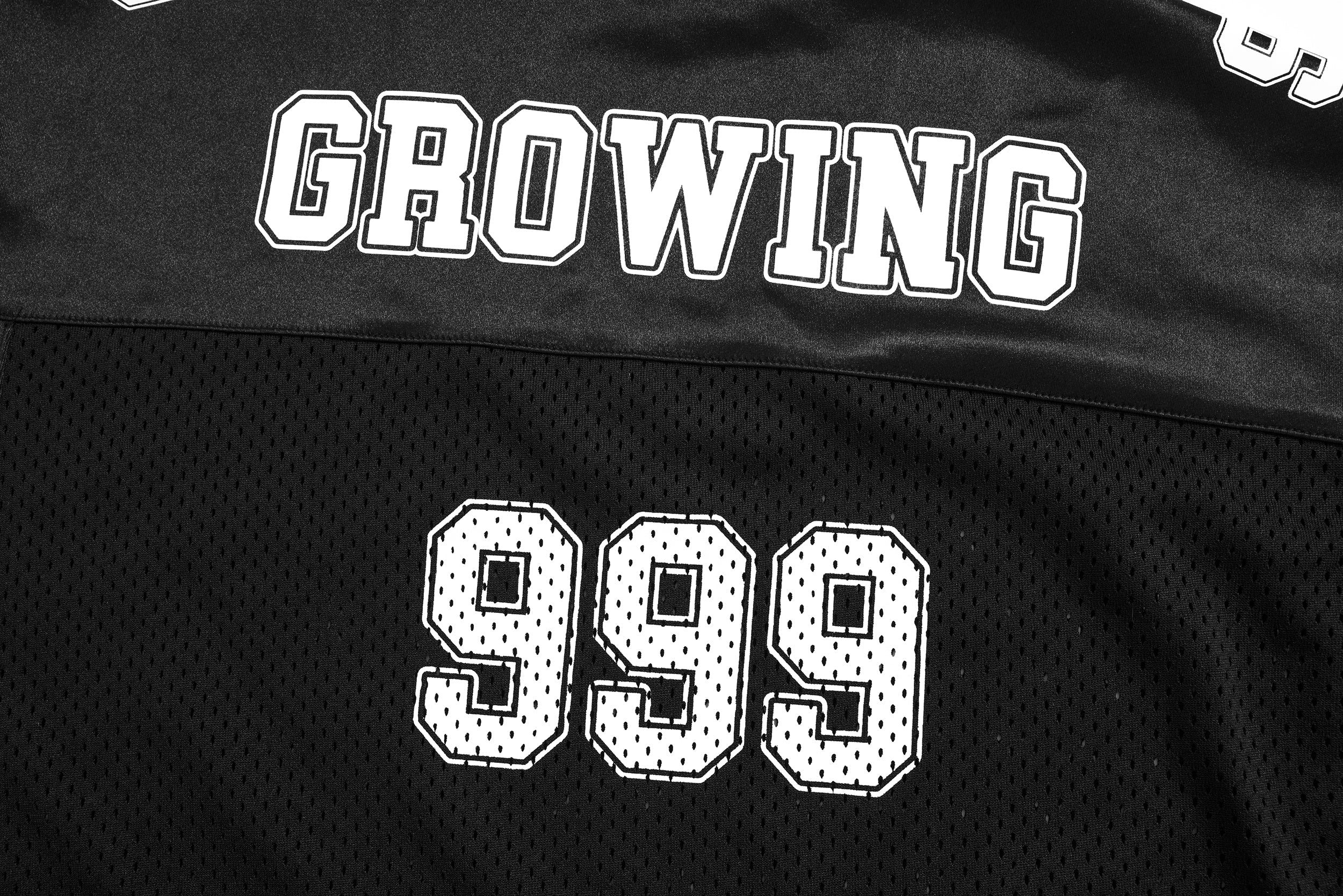 Growing MT99 Metallic Varsity Mesh Jersey Tee | 999 Graphic