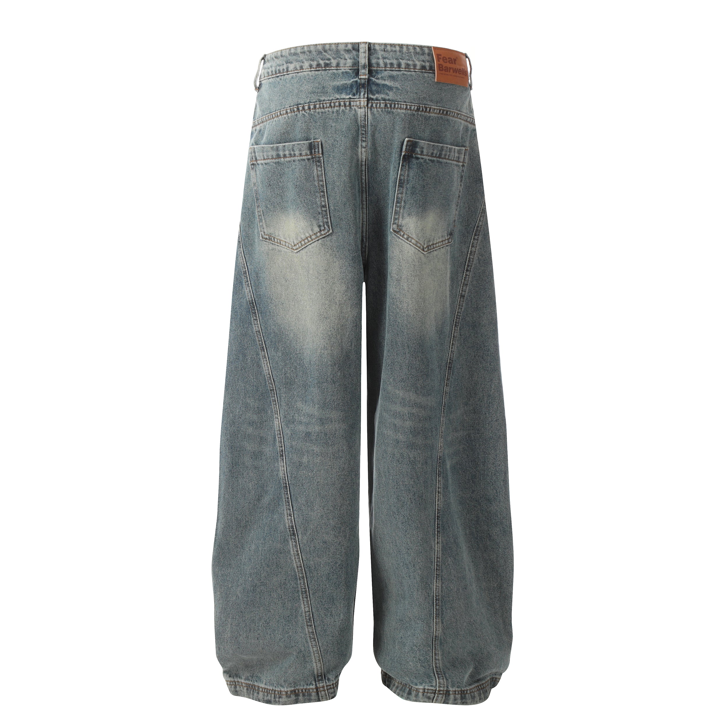 Omirad Curved-Panel Balloon Denim Pants | Vintage Wash