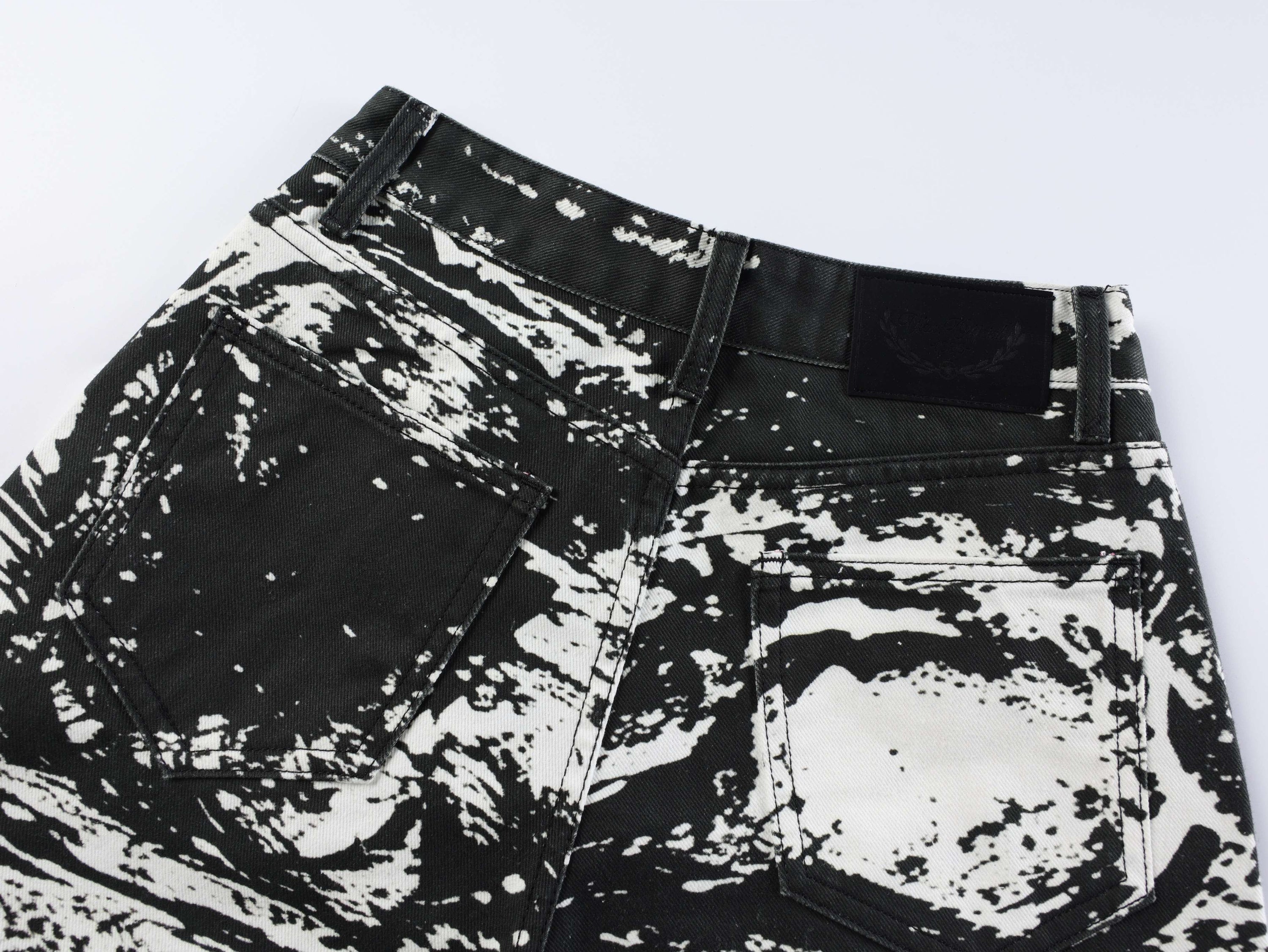 Monochrome Animal Print Wide-Leg Jeans | Oversized Streetwear