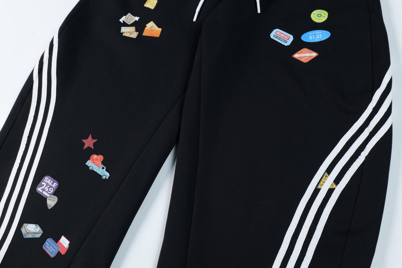 Omirad Patch Graphic Track Pants | Wide-Leg Streetwear