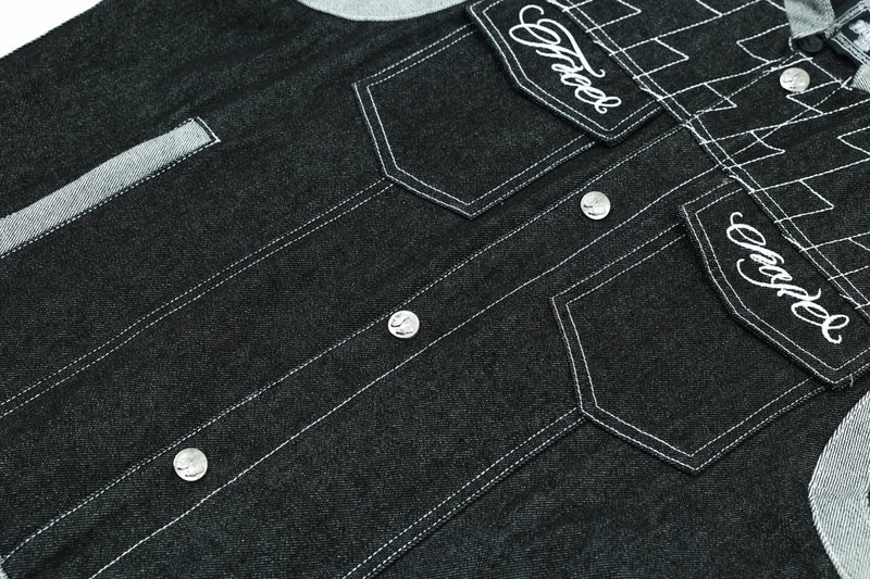 Omirad Vintage Racer Denim Vest | Biker Streetwear