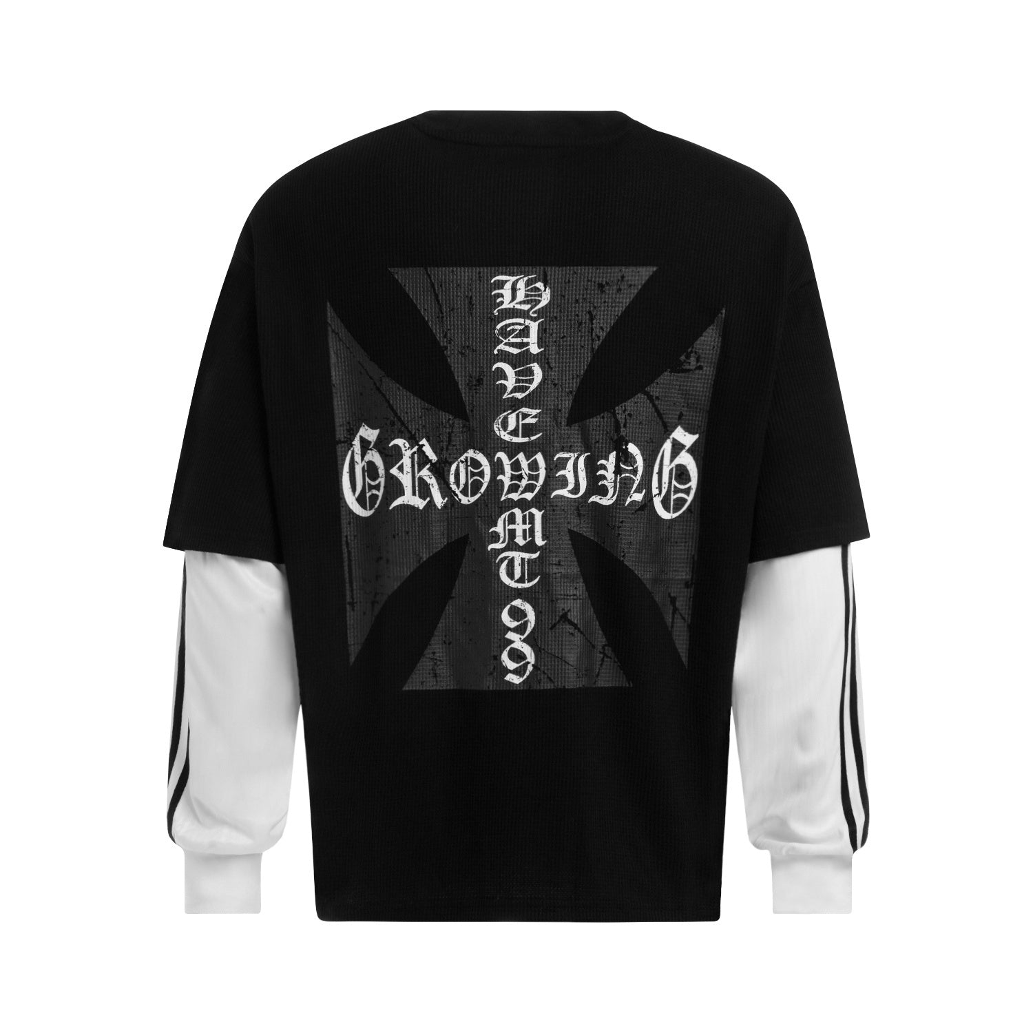 Omirad Gothic Cross Layered Long Sleeve Tee | Dark Streetwear