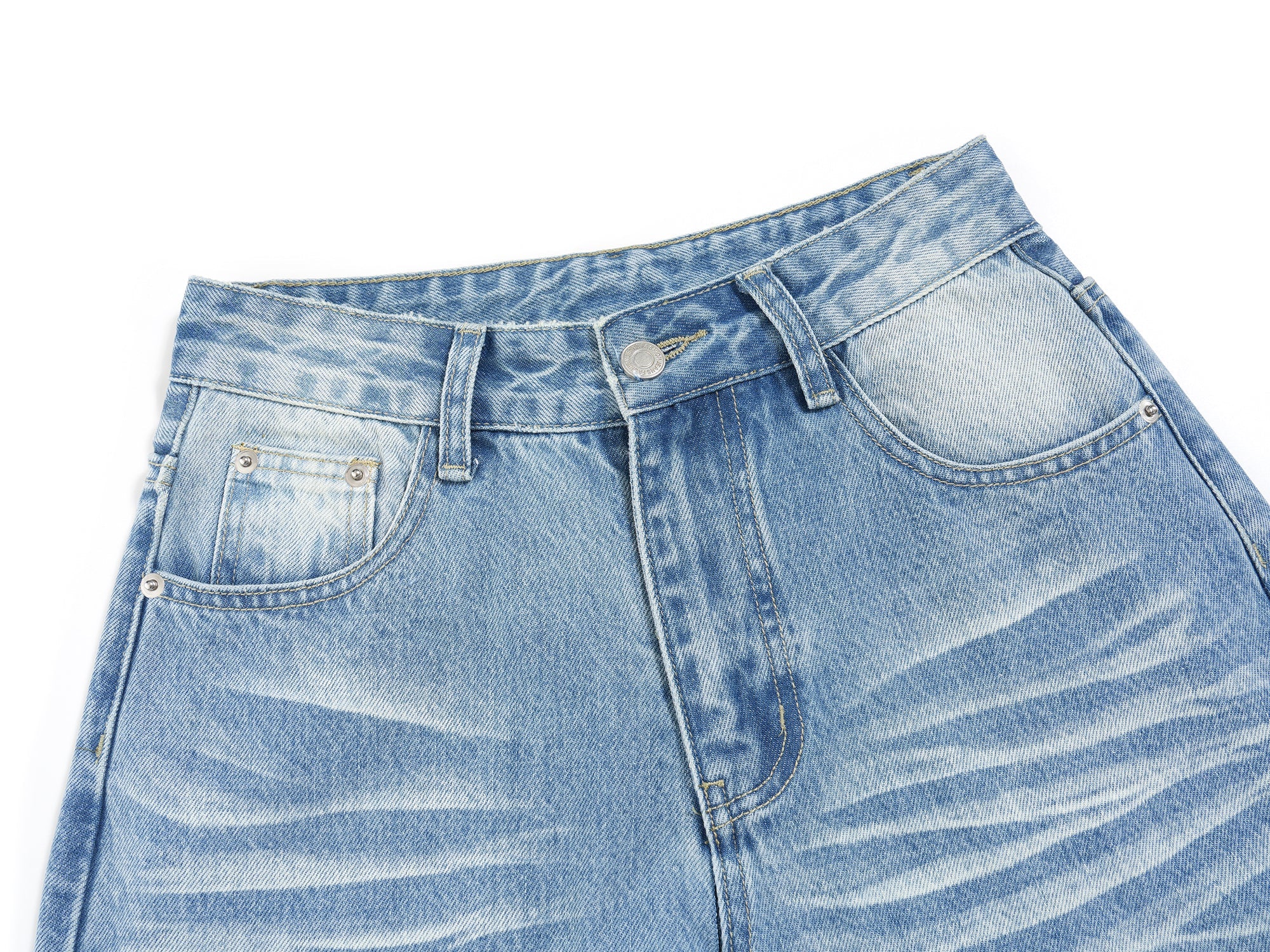 Omirad Faded Wide-Leg Jeans | Vintage Wash Streetwear Denim