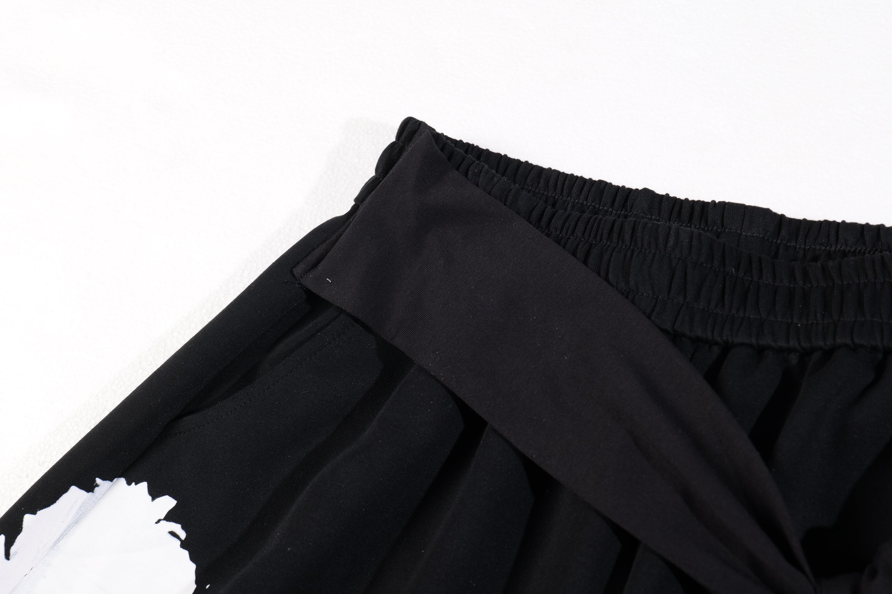 Rock Graphic Wide-Leg Wrap Pants | Streetwear Drape