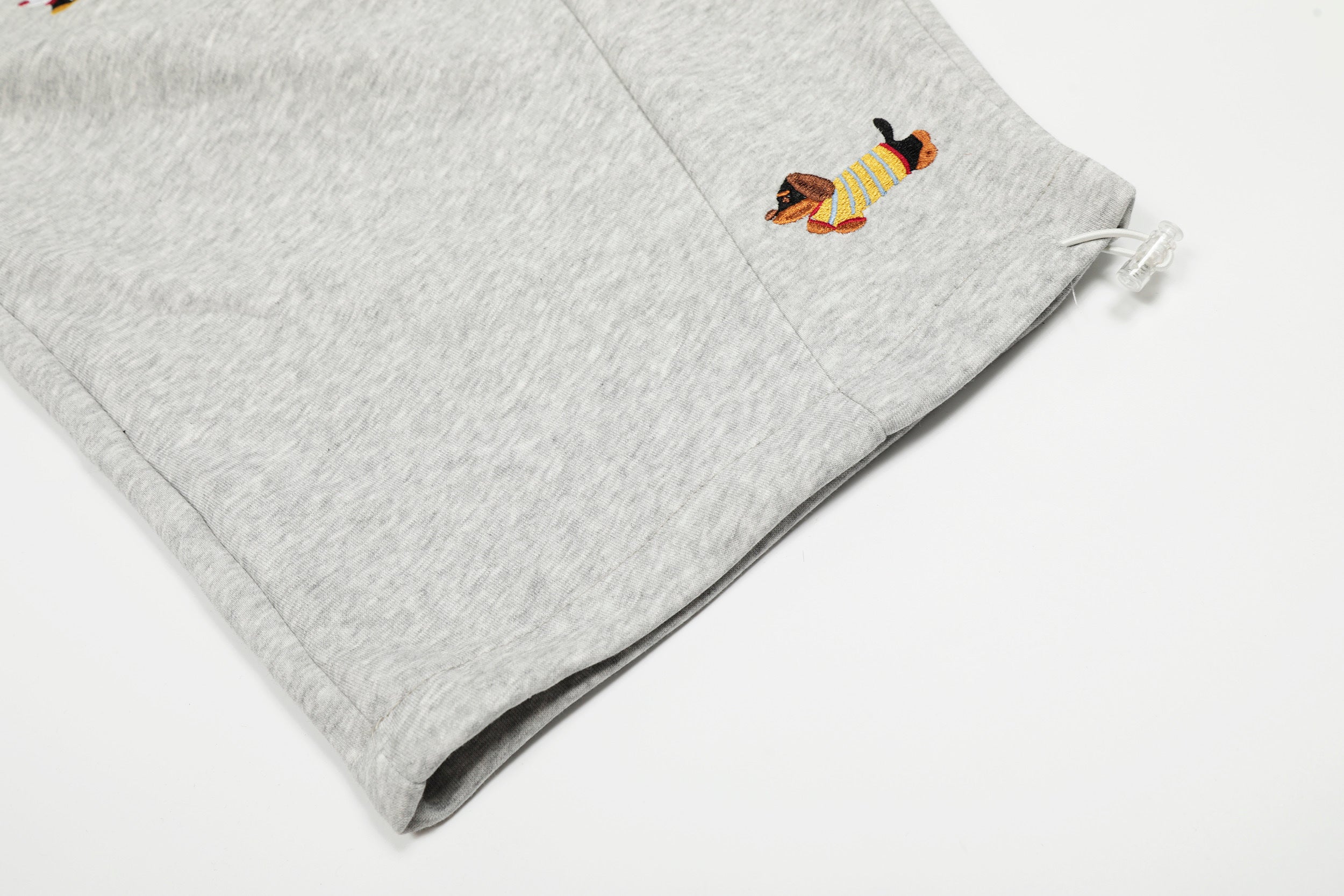 Embroidered Dog Motif Wide-Leg Sweatpants | Omirad