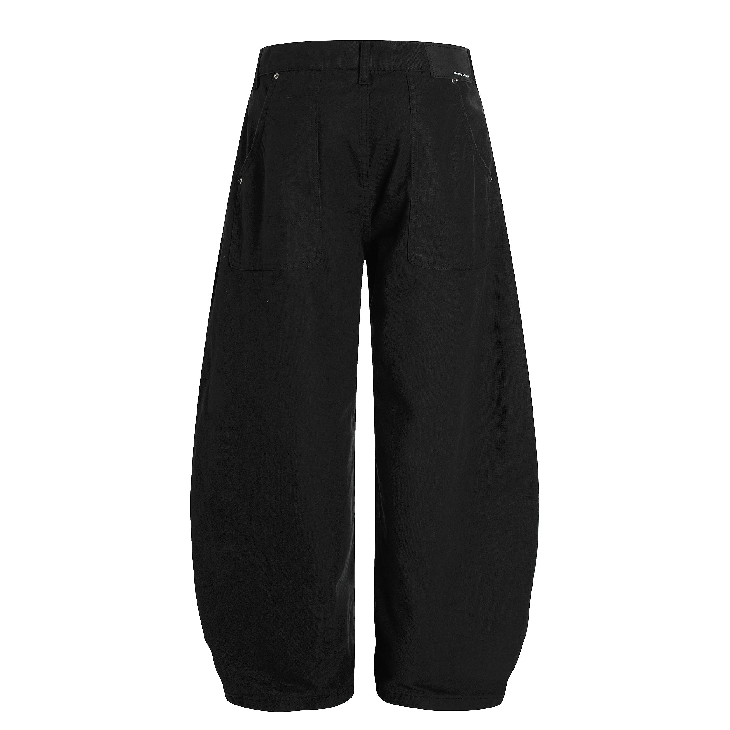 Sculpted Wide-Leg Pants | Curved Panel Cotton Trousers