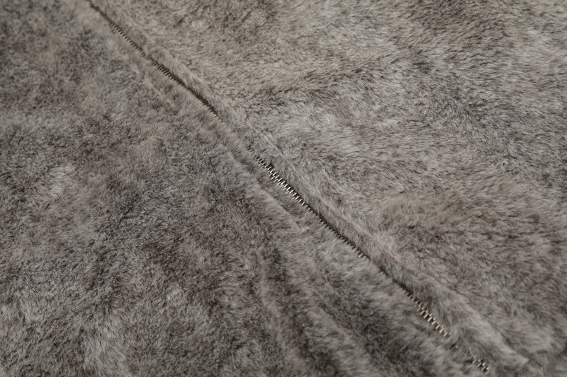 Wool Blend Fleece Hooded Bomber Jacket | Omirad