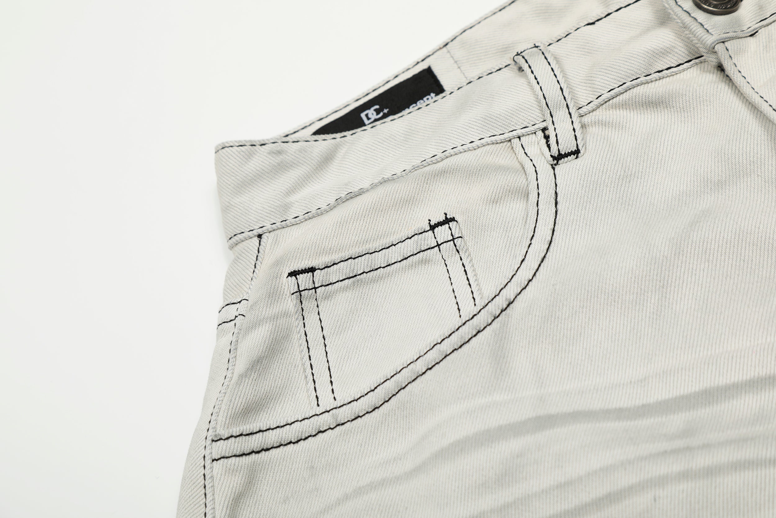Omirad Clean-Wash Ultra Wide-Leg Jeans | Contrast Stitch