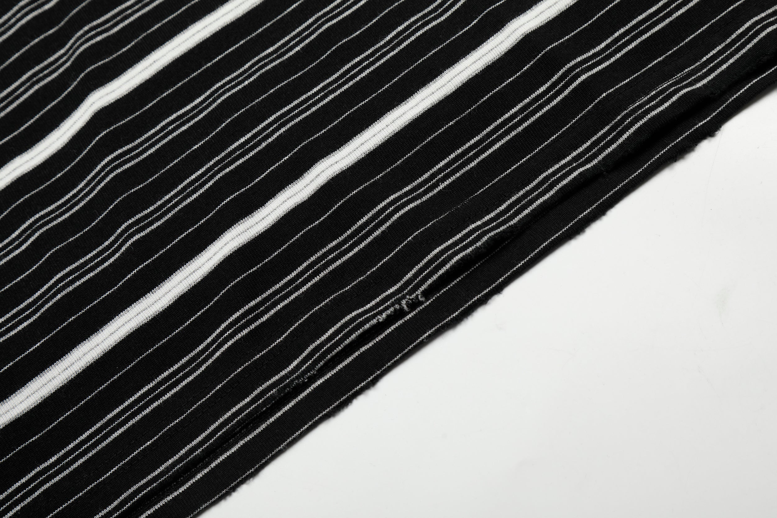Men's Striped Henley Long Sleeve Tee | Distressed Streetwear