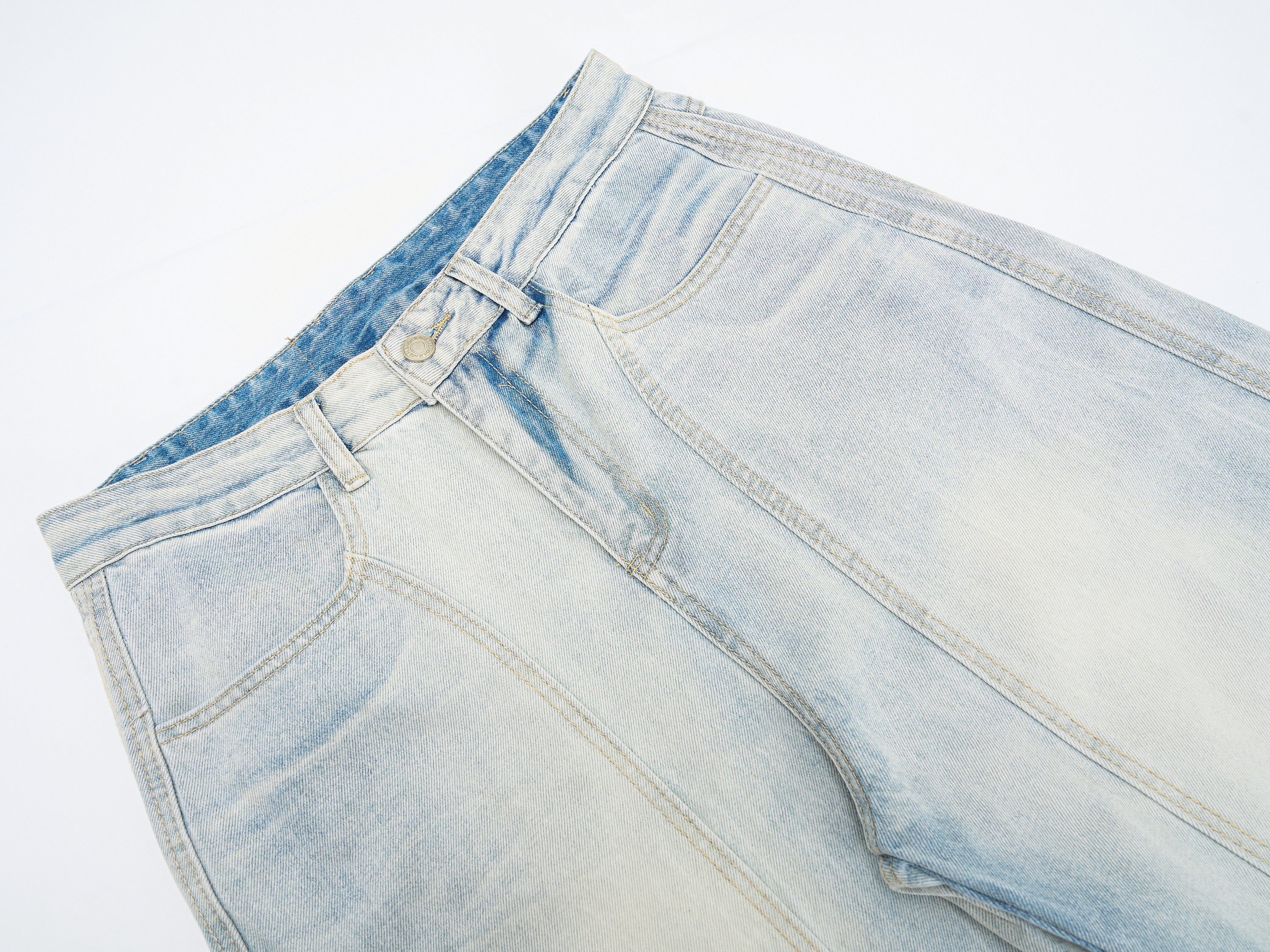 Omirad Vintage Wide-Leg Washed Jeans | Light Wash Denim