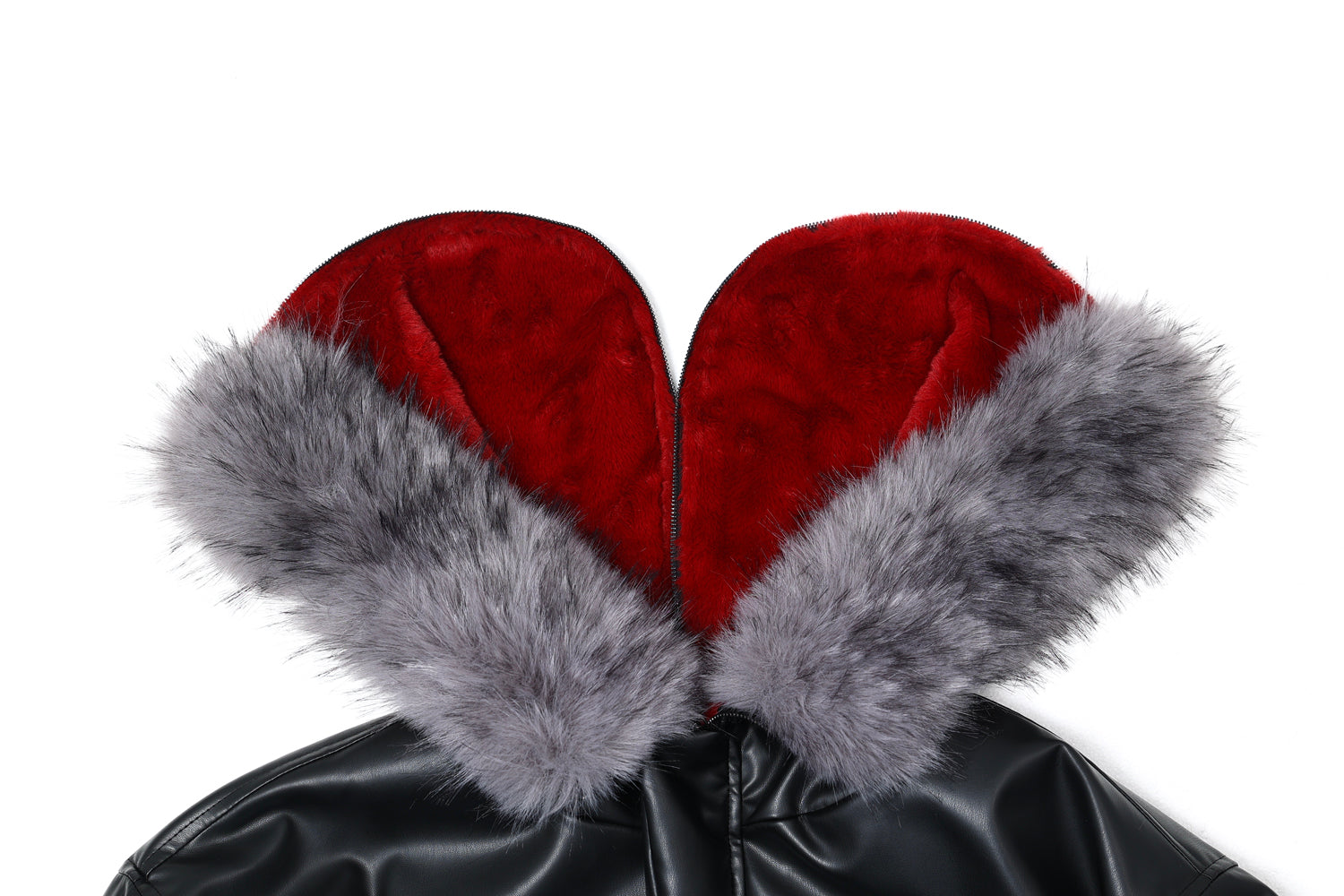 Faux Fur Hood PU Puffer Jacket | High-Gloss Street-Luxury
