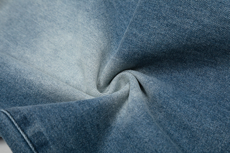 Plaid Ruffle Overlay Wide-Leg Denim Pants | Streetwear
