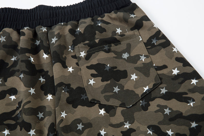 Omirad Star Camo Wide-Leg Sweatpants | Military Streetwear