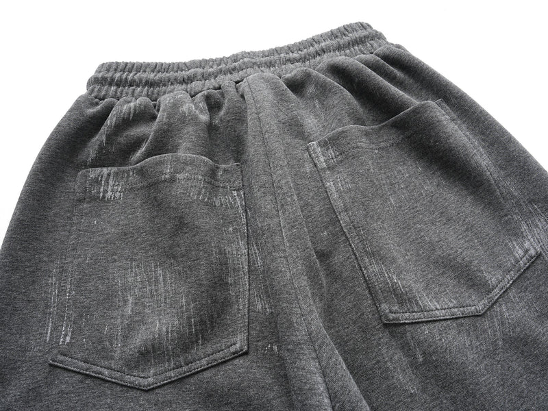 Distressed Print Wide-Leg Sweatpants | Streetwear Joggers