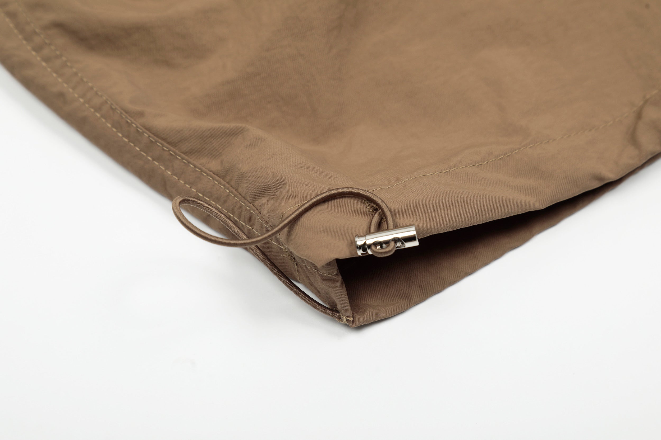 Nylon Plaid-Trim Stacked Pants | Wide-Leg Streetwear