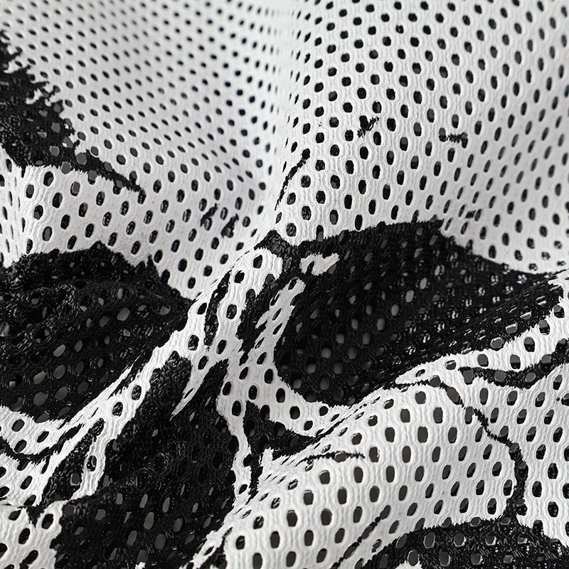 Skull Emblem Mesh Football Jersey | Gothic Street Style