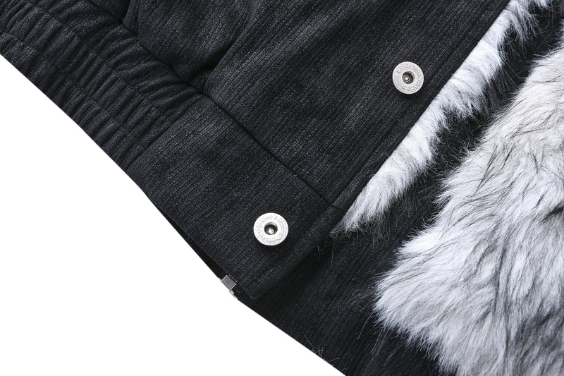 Faux Fur-Lined Corduroy Bomber Jacket | Omirad by SEAKOFF