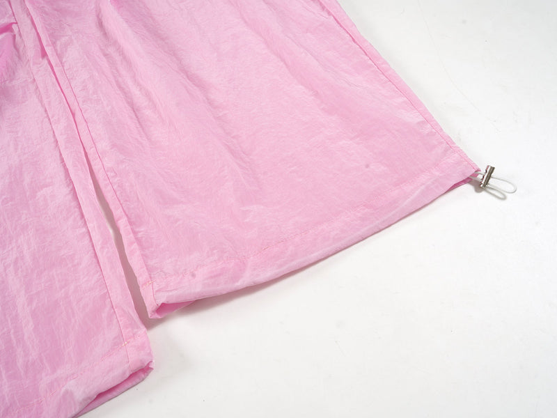 Omirad Sheer Nylon Wide-Leg Track Pants | Translucent Street Style