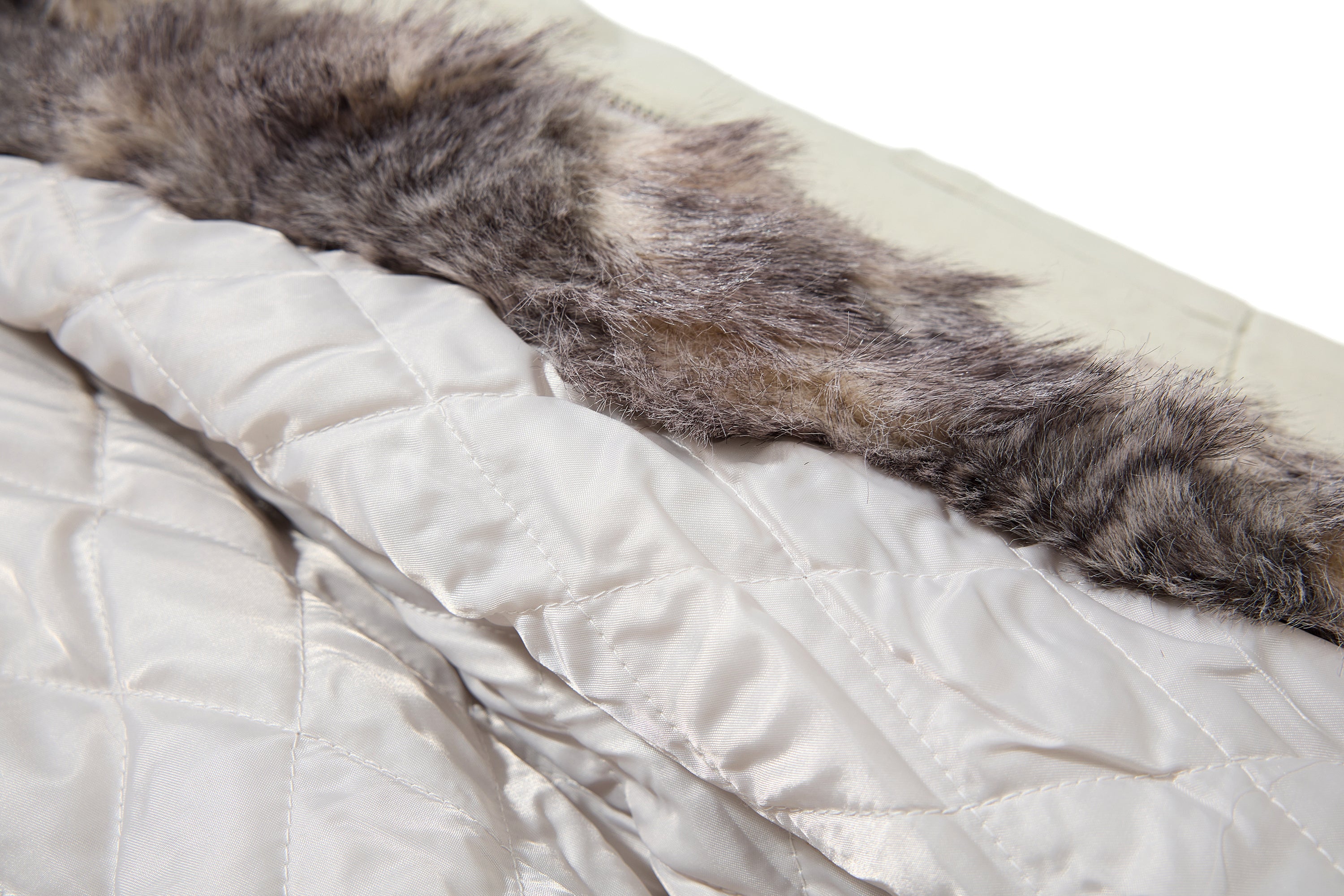 Studded Faux Fur-Trim Hooded Bomber Jacket | Washed Cotton