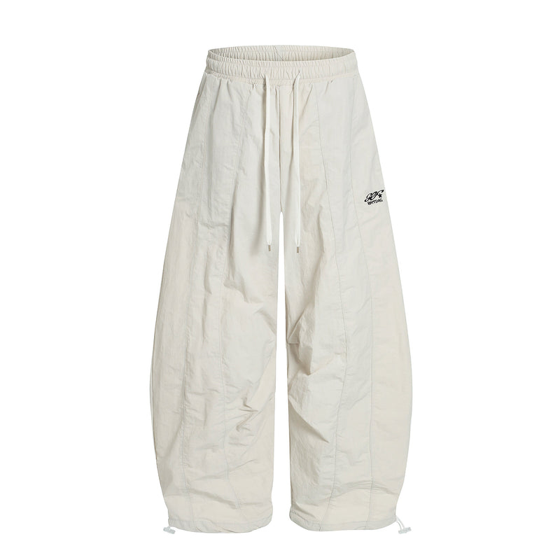 Pastel Nylon Stacked Balloon Pants | Streetwear Trousers