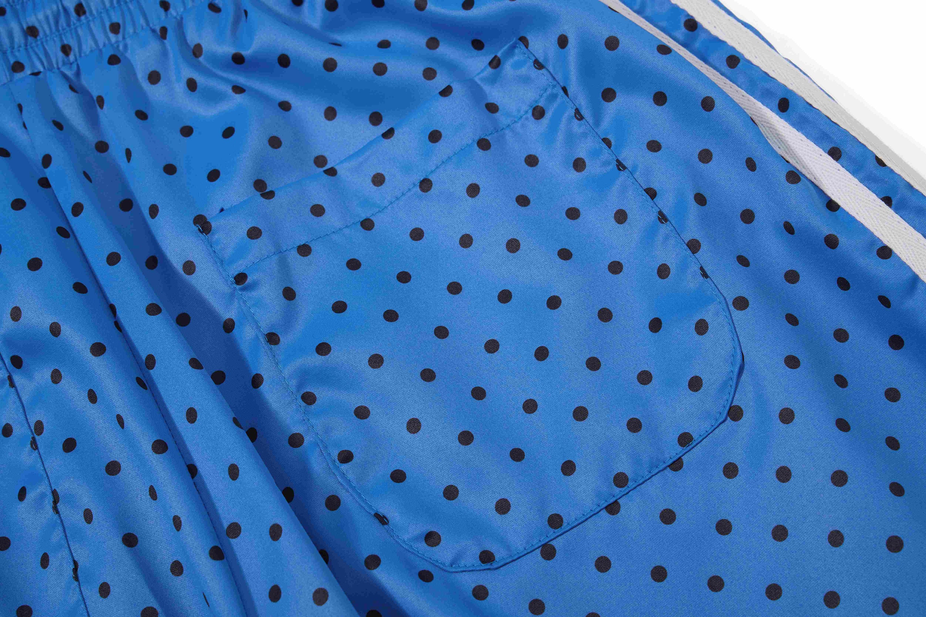 Polka Dot Wide-Leg Track Pants with Side Stripes | SEAKOFF