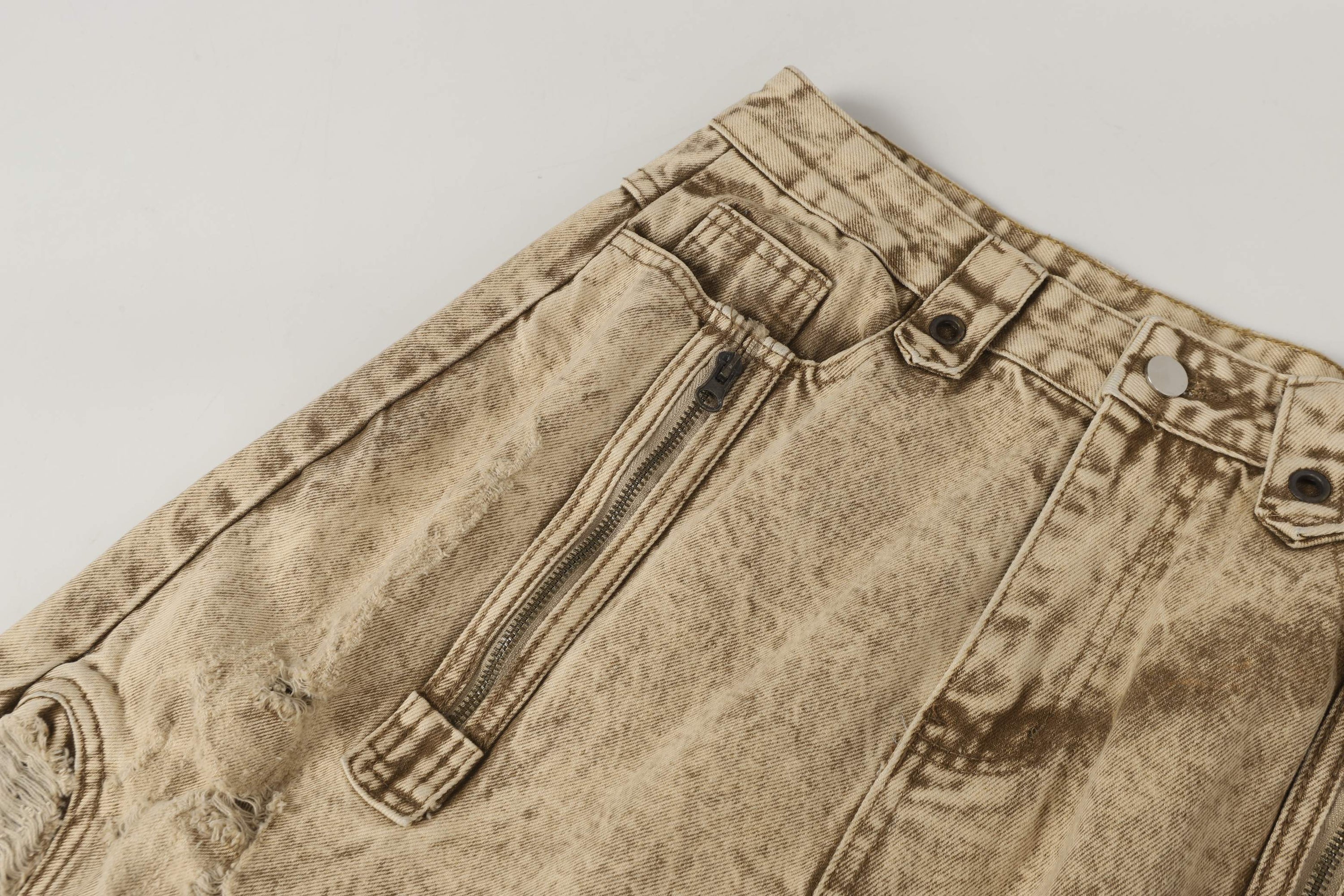 Omirad Vintage Distressed Panel Jeans | Wide Leg Streetwear