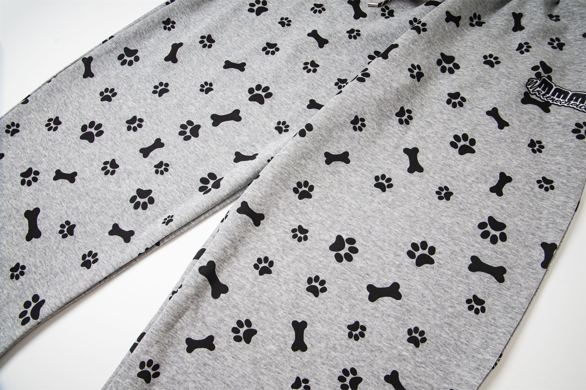 Paw Print Wide-Leg Lounge Pants | Dog Bone Streetwear Sweats
