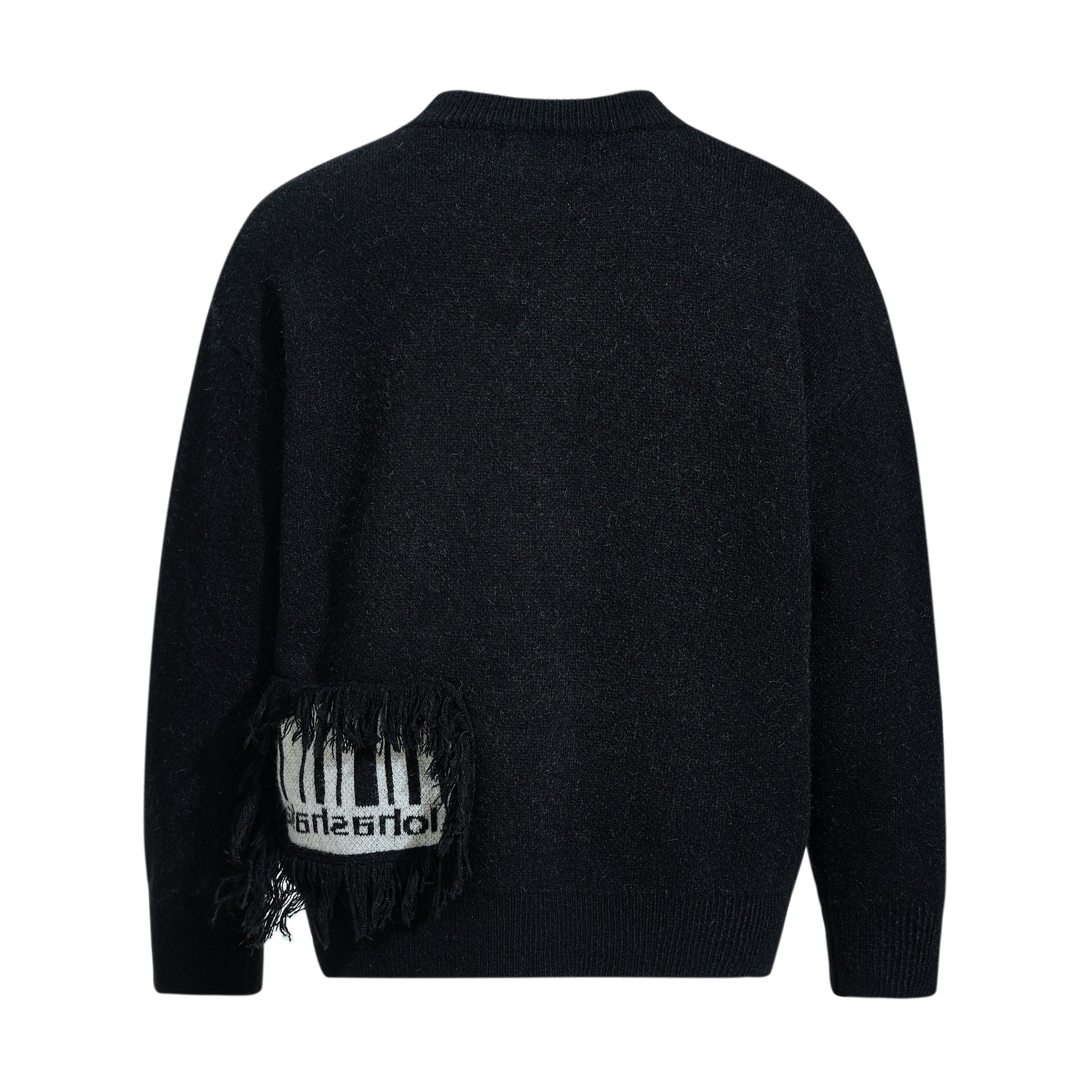 Omirad Fringe Patch Knit Sweater | Deconstructed Streetwear