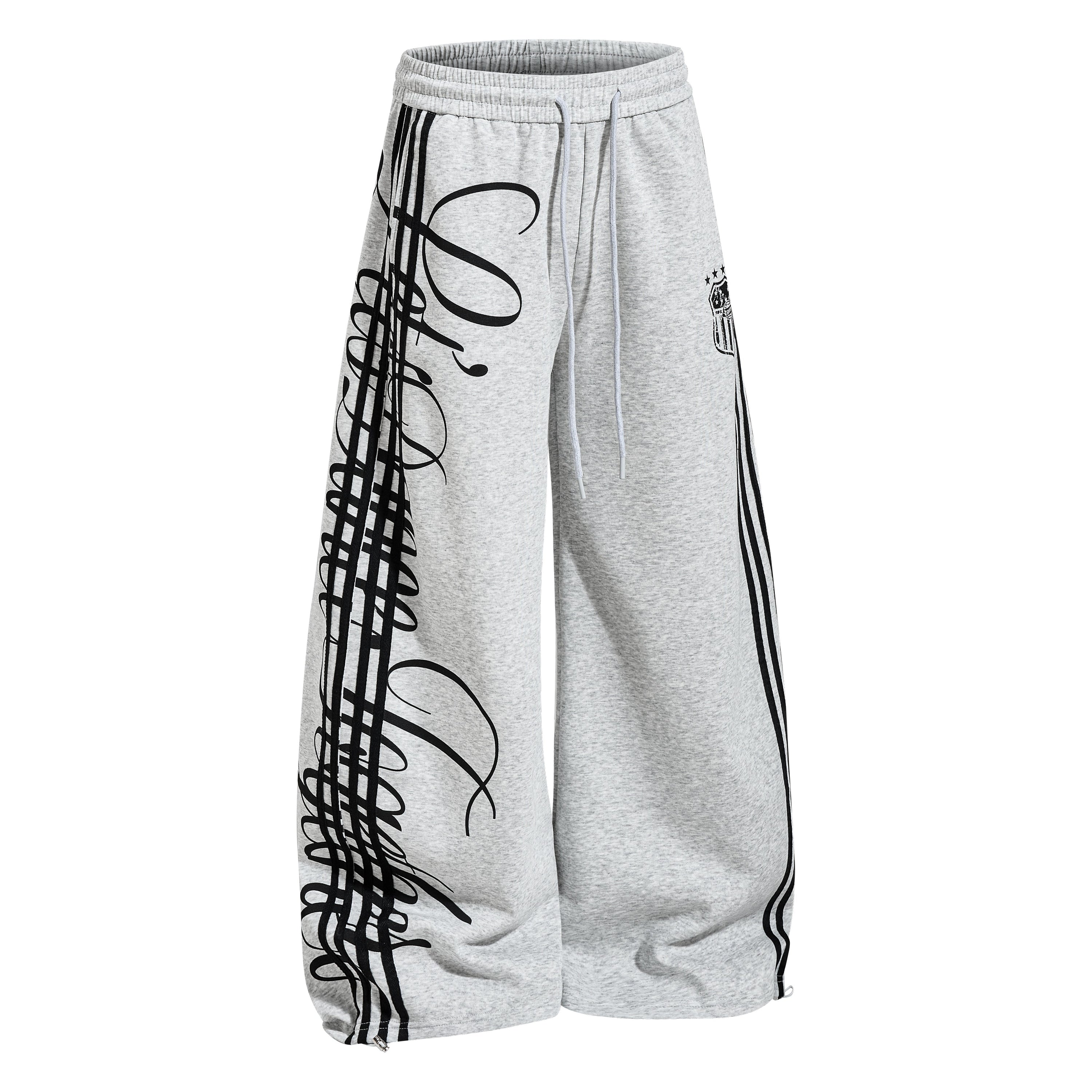 Omirad Script Stripe Wide-Leg Sweatpants | Streetwear