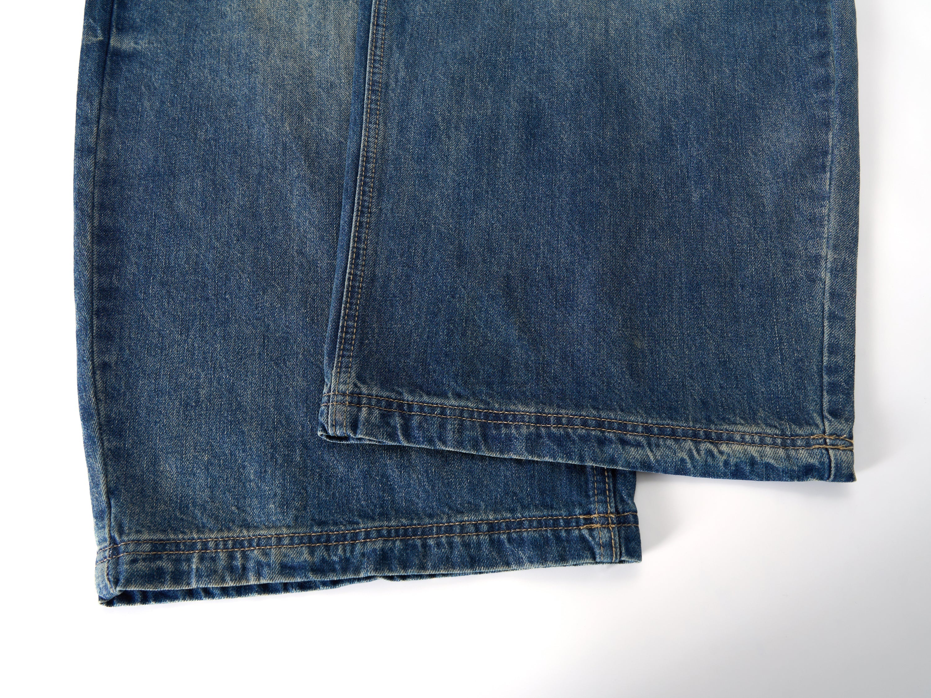 Wave-Fade Balloon Wide-Leg Jeans | Vintage Washed Denim