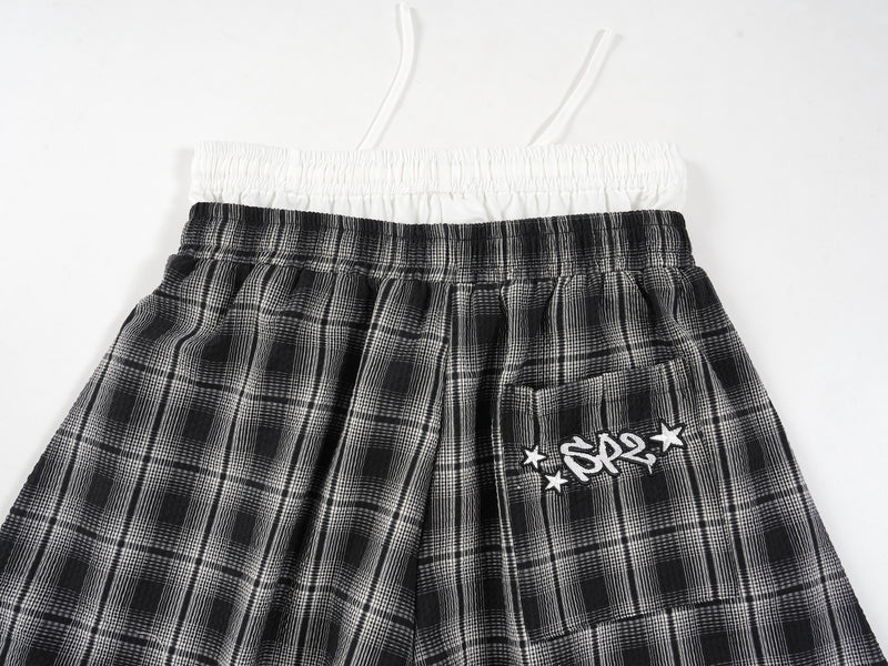 Omirad Plaid Wide-Leg Track Pants | Vintage Streetwear