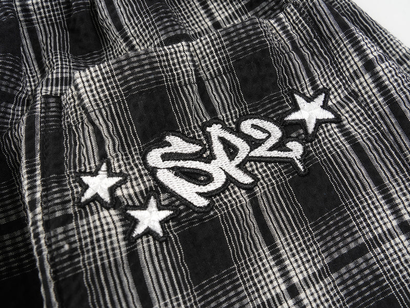 Omirad Plaid Wide-Leg Track Pants | Vintage Streetwear
