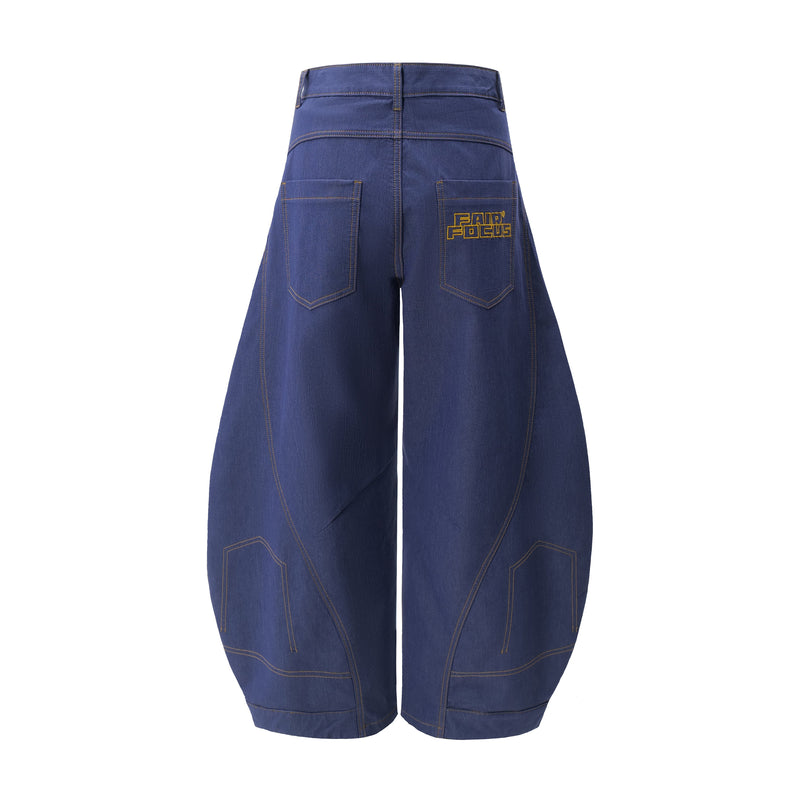 Omirad Curved Volume Wide-Leg Balloon Jeans | SEAKOFF