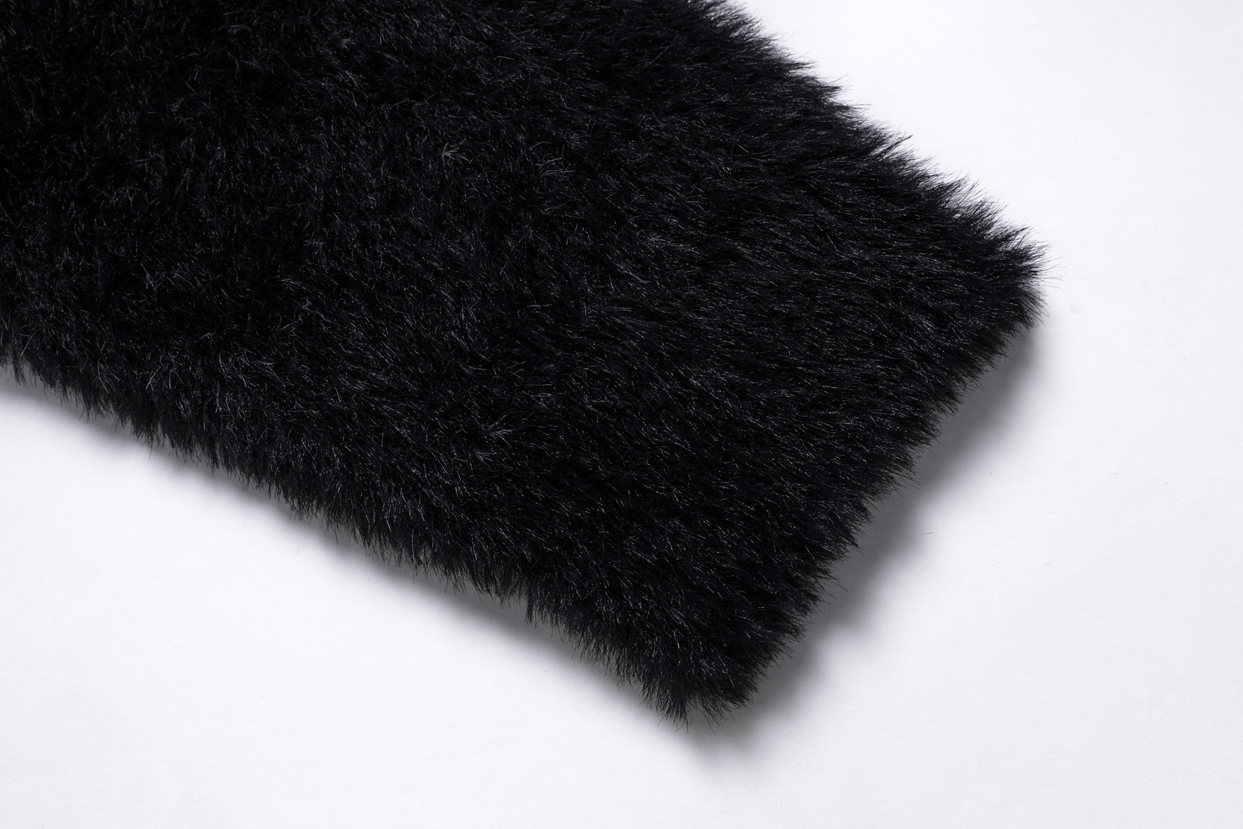 Omirad Fluffy Crest Knit Sweater | Black Graphic Fuzzy Pullover