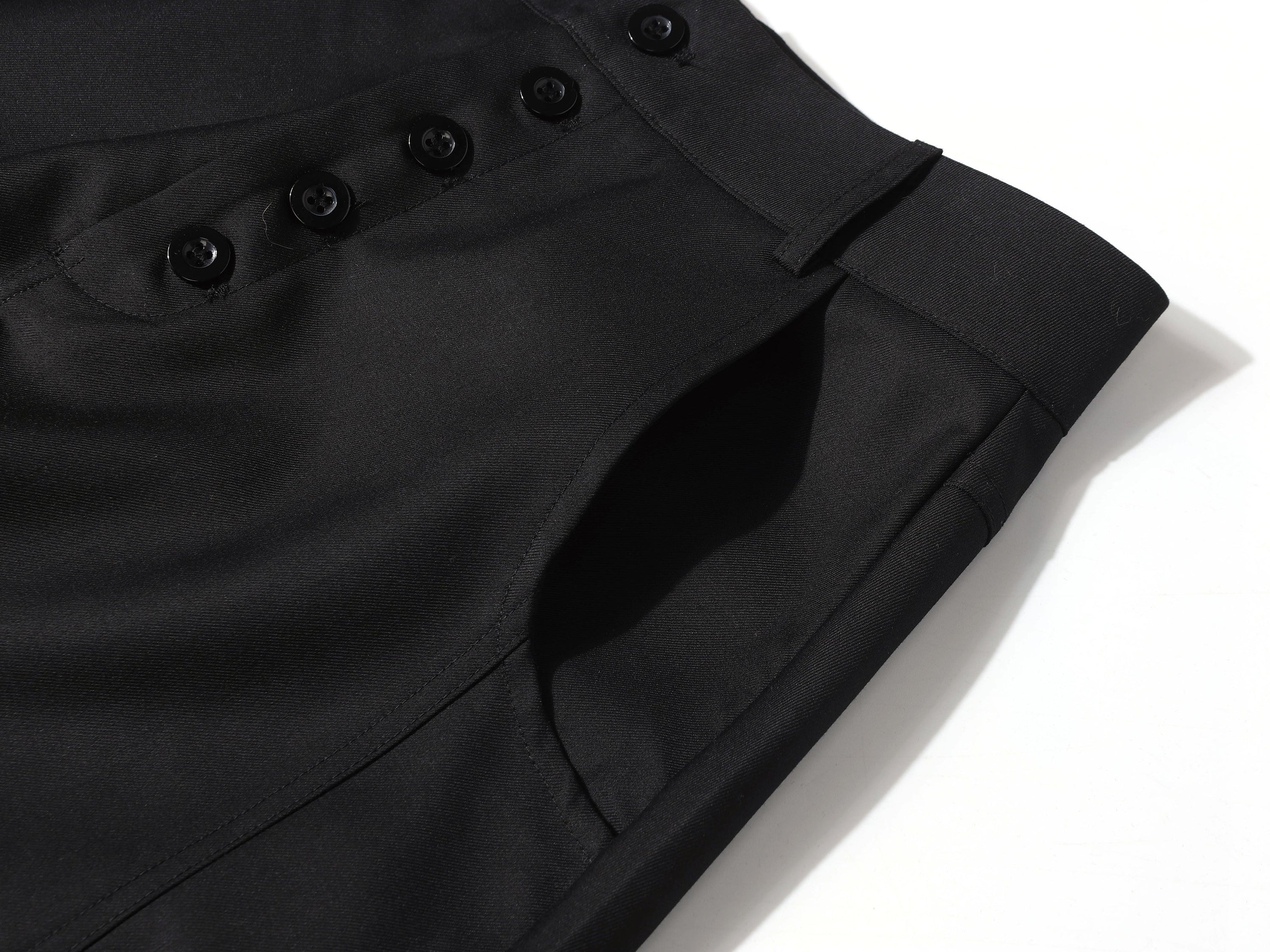 Multi-Button Barrel Wide-Leg Trousers | Sculpted Silhouette