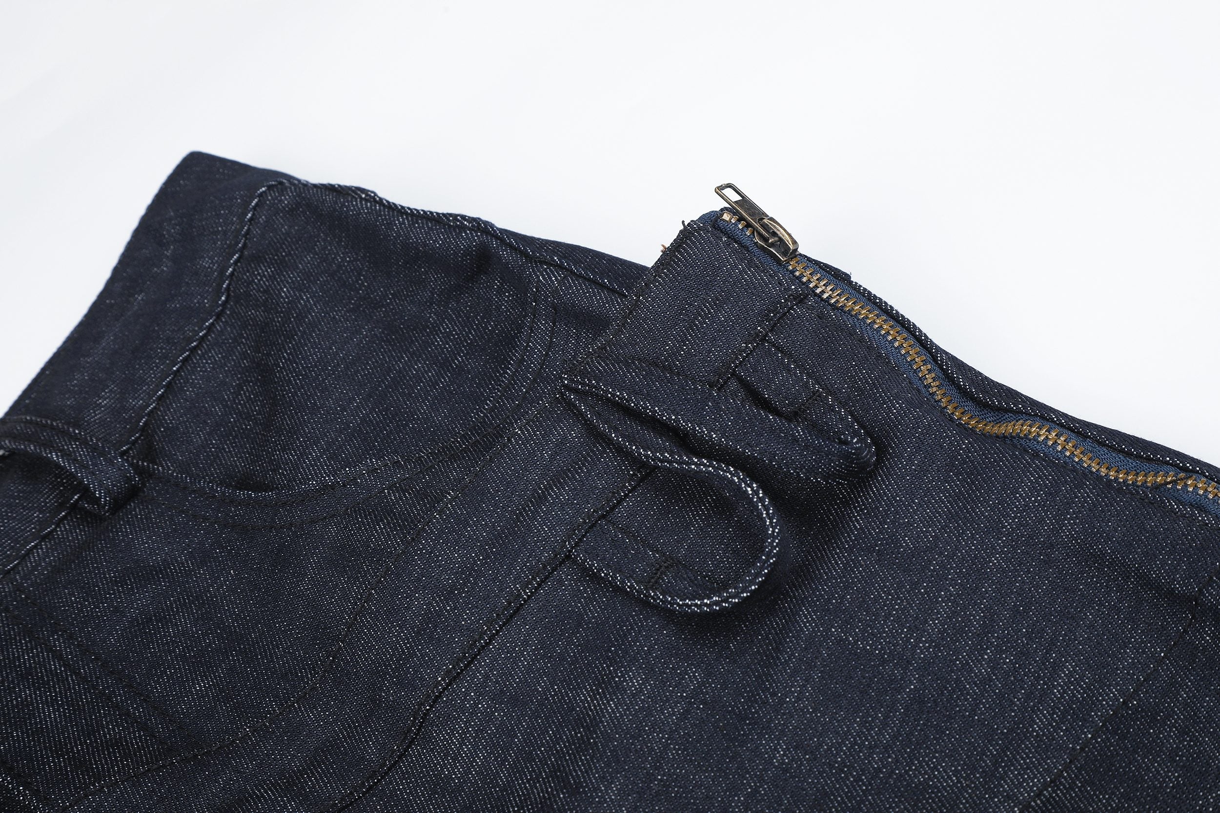 Omirad Layered Waist Wide-Leg Jeans | Raw Denim Streetwear