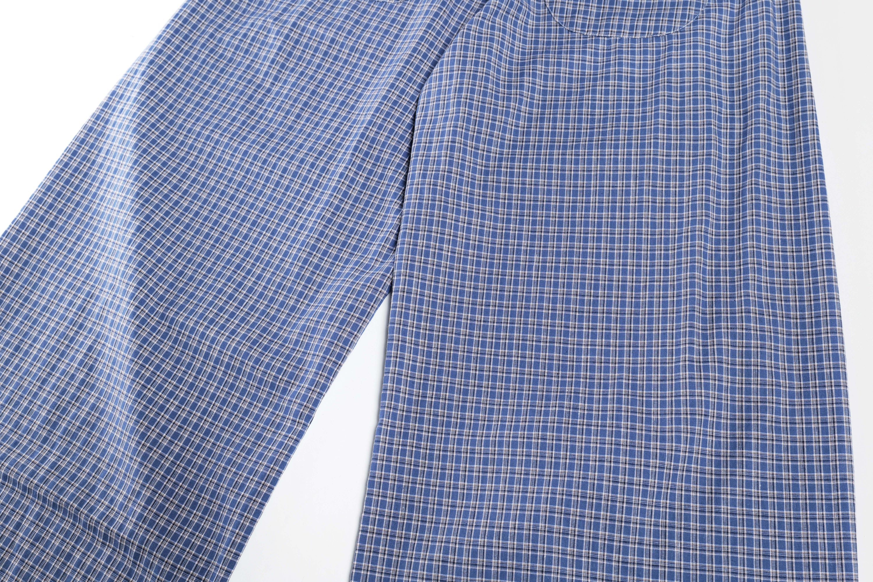 Check Pattern Relaxed Wide-Leg Cotton Pants | SEAKOFF