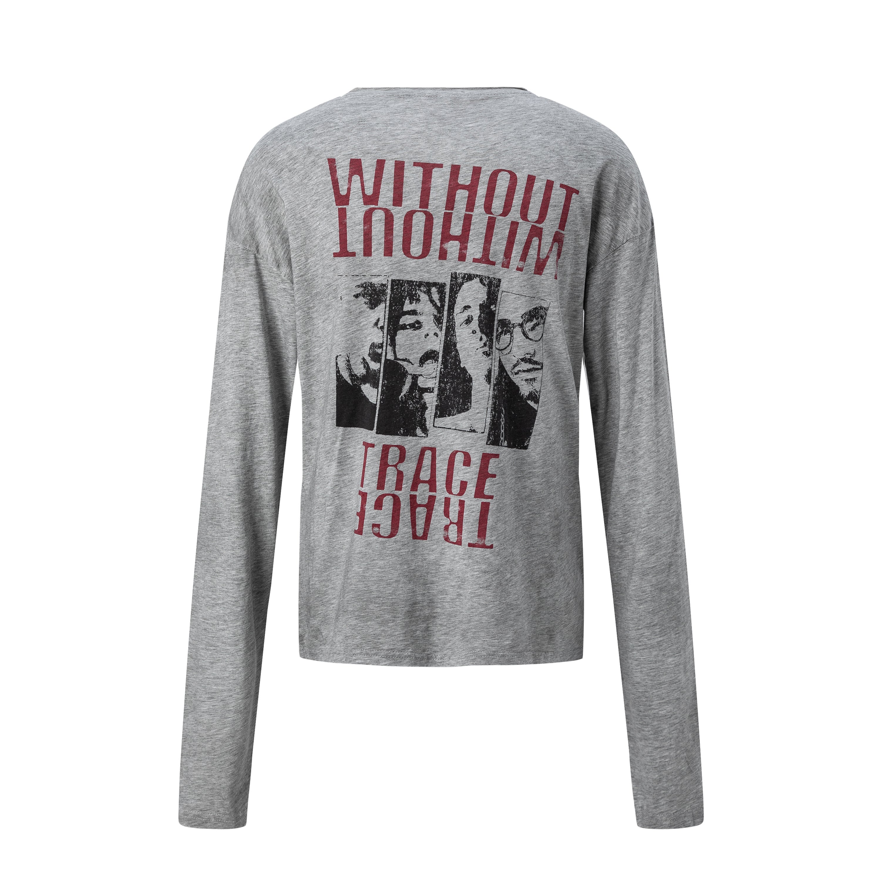Dual-Graphic Punk Print Long Sleeve Tee | Streetwear