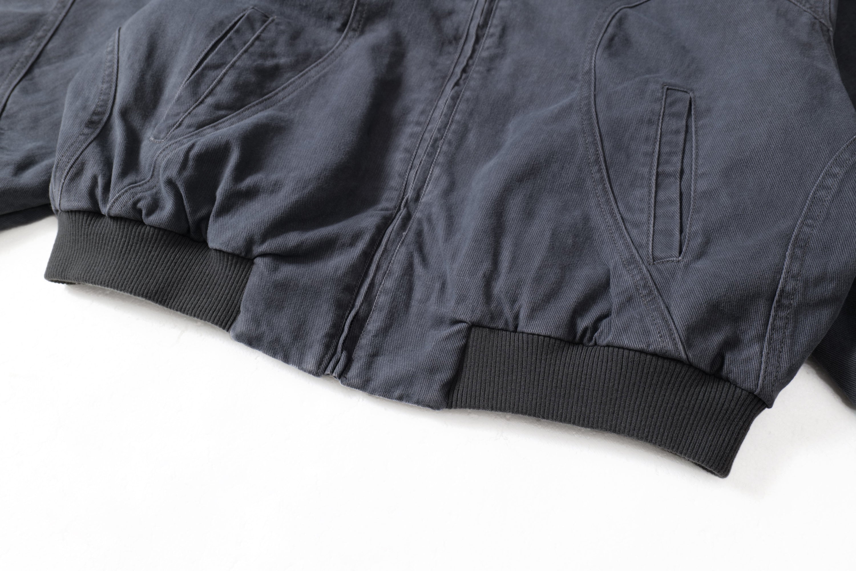 Washed Curved-Panel Bomber Jacket | Relaxed Fit Cotton