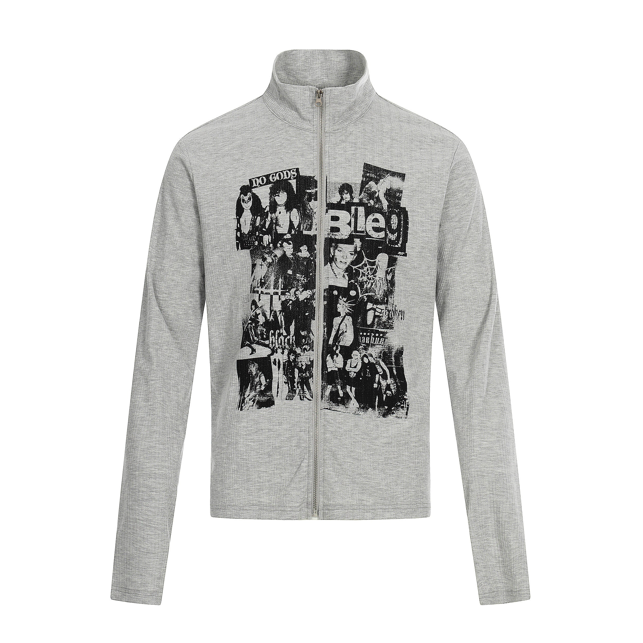Omirad Graphic Zip Track Jacket | Punk Collage Print