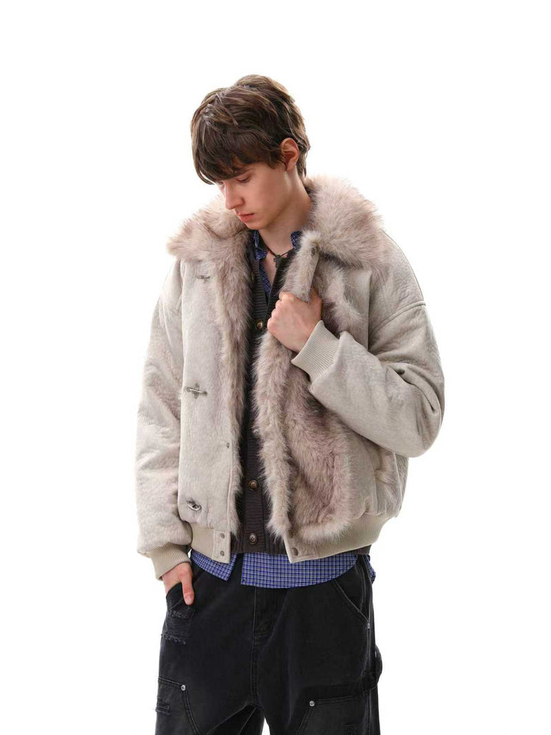 Omirad Fur-Trim Toggle Bomber Jacket | Winter Streetwear