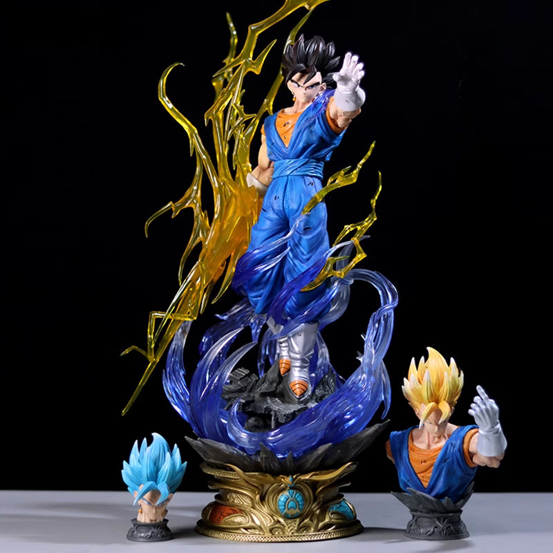 Goku Super Saiyan Collectible Figure – Dragon Ball Z, 58cm, Light-Up, 3 Interchangeable Heads